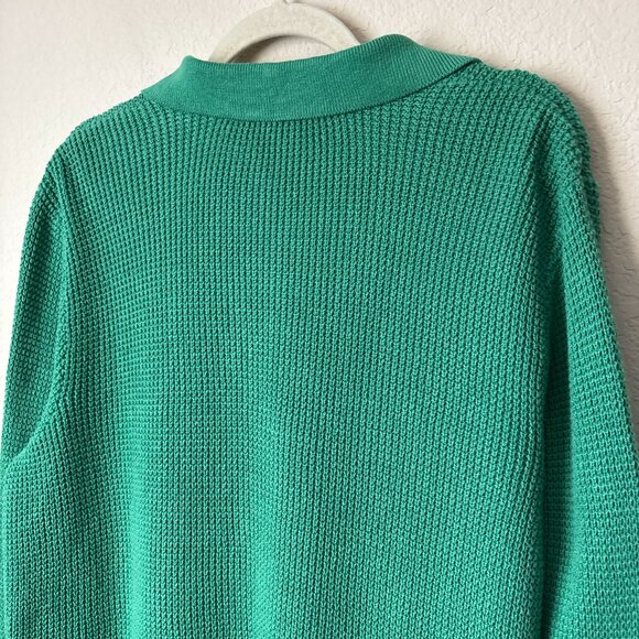 J. Jill Knit Green Button Up Cotton Blend Cardigan Sweater - Picture 10 of 11